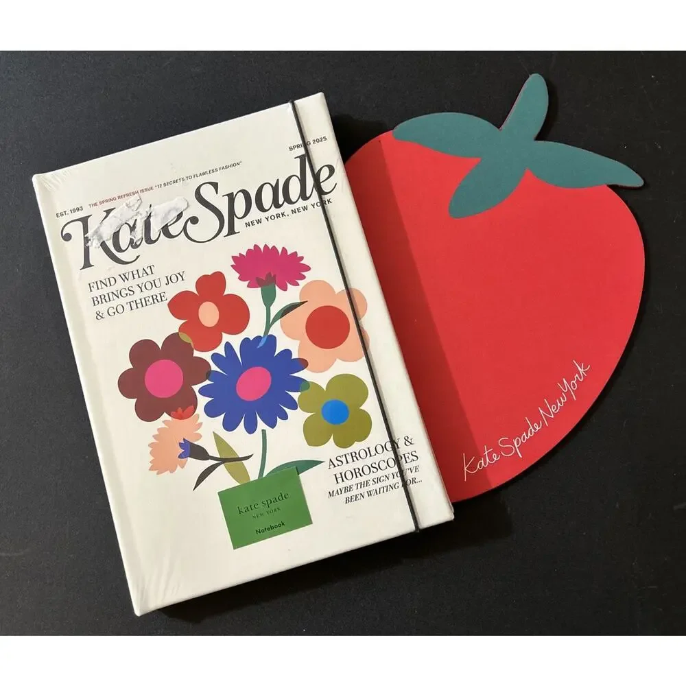 Kate Spade New York Magazine Take Note XL Notebook 168 Pages Bookmark Pocket New